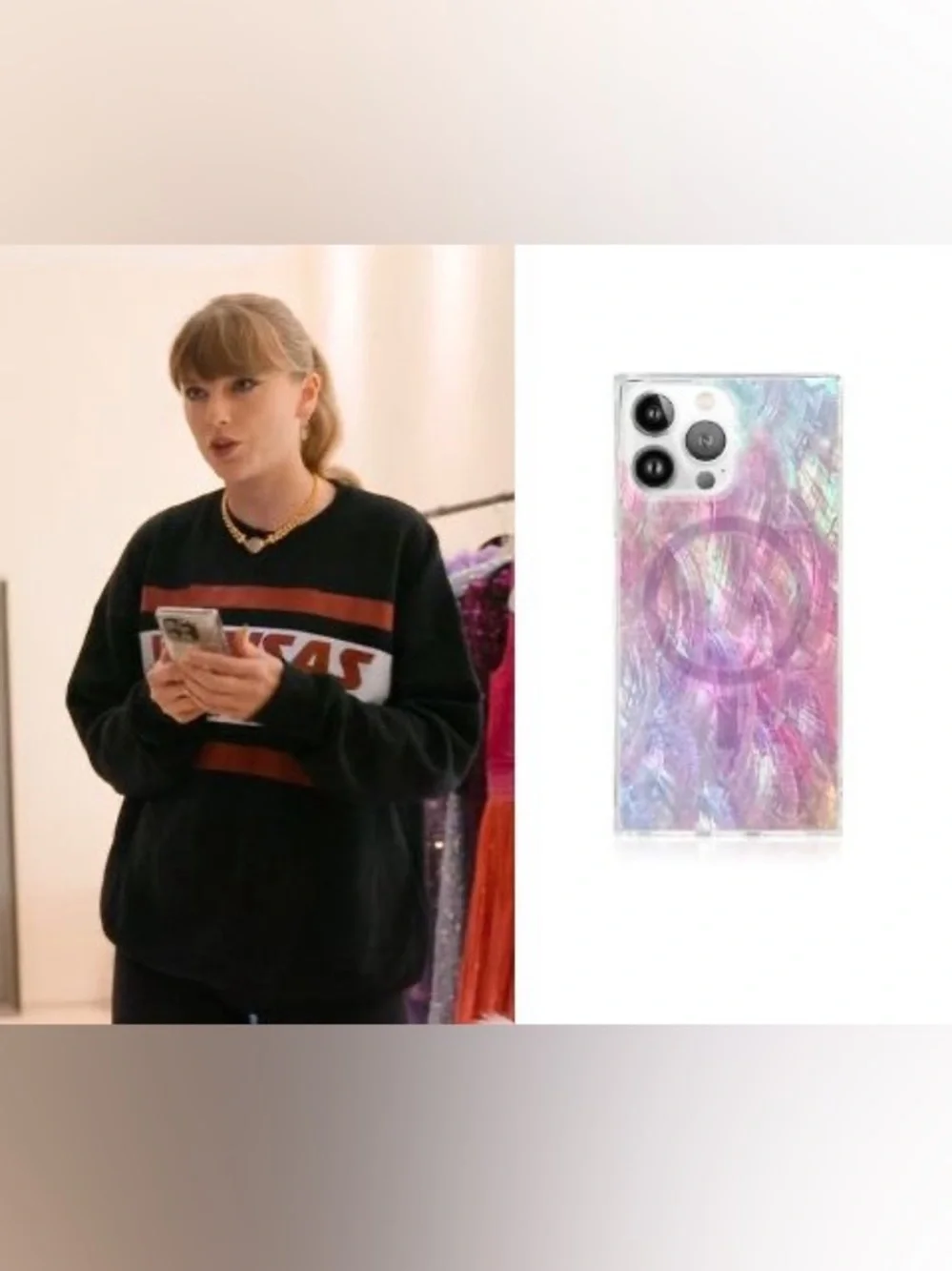 Flaunt Colorful Protective iPhone 15 Case with Shimmer Finish Taylor Swift